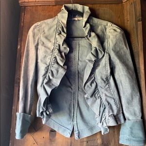Unique LA Made Ruffle Denim Jacket